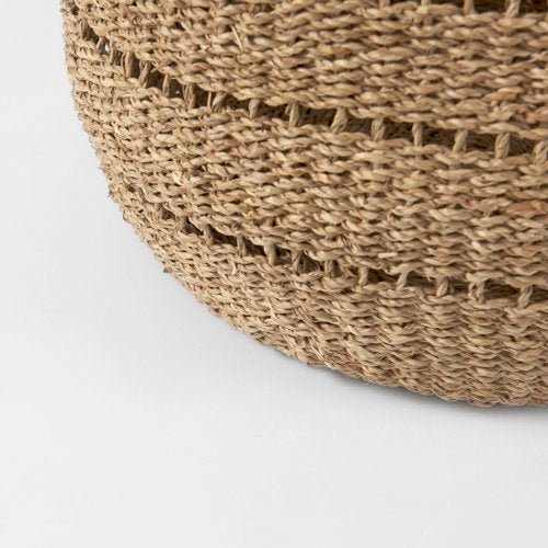 Hayes 17.7L x 17.7W x 11.8H (Set of 2) Medium Brown Seagrass Round Basket with Stripe Pattern-thumbmail-7