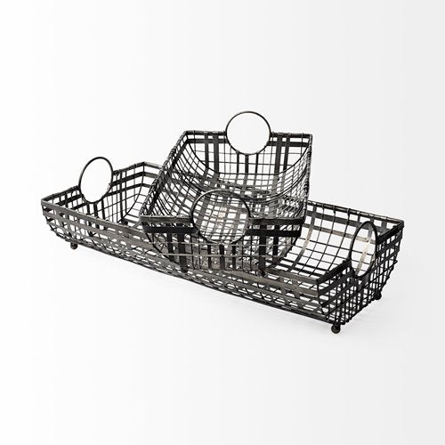 Kenneth (Set of 2) 24L x 12W Gray Metal Baskets