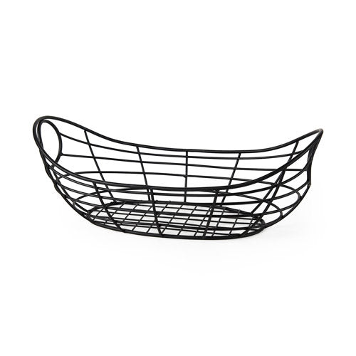 Mateo 22.0L x 12.0W x 7.9H Black Metal Basket-thumbmail-1