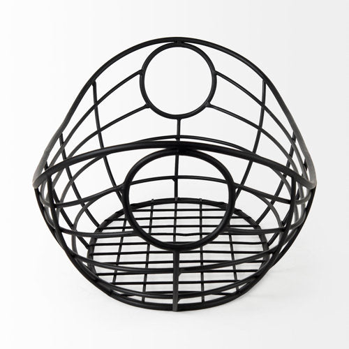 Mateo 22.0L x 12.0W x 7.9H Black Metal Basket-thumbmail-3