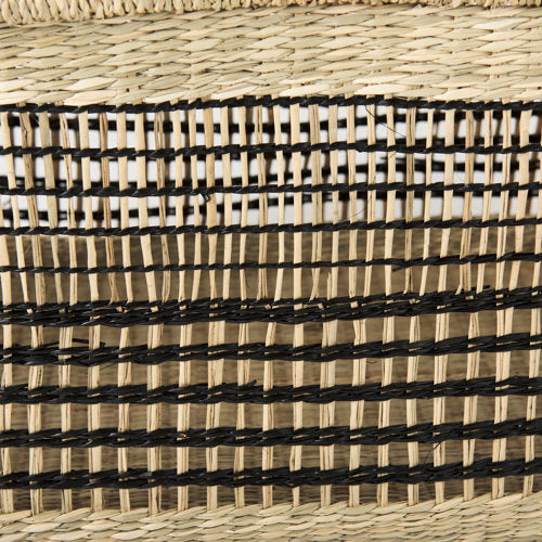 Nia 18.5L x 13.4W x 14.6H Set of 2 Light Brown Seagrass Rectangular Basket with Handles