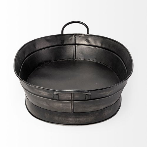 Reno 20L x 14W Black Metal Vintage Inspired Basket-thumbmail-3