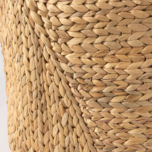 Sivan 19.7L x 19.7W x 23.6H (Set of 3) Light Brown Water Hyacinth Round Basket W/ Handles