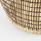 Triopas (Set of 3) Medium Brown Seagrass Round Basket W/ Handles