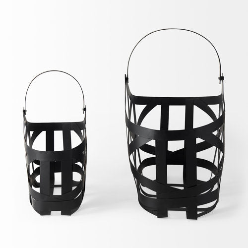 Tyrell (Set of 2) 23L x 11W; 18L x 8W Black Iron Metal Baskets