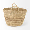 Vance 17.7L x 17.7W x 11.8H Light Brown Palm Leaf and Seagrass Round Basket W/ Handles