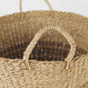 Vance 17.7L x 17.7W x 11.8H Light Brown Palm Leaf and Seagrass Round Basket W/ Handles