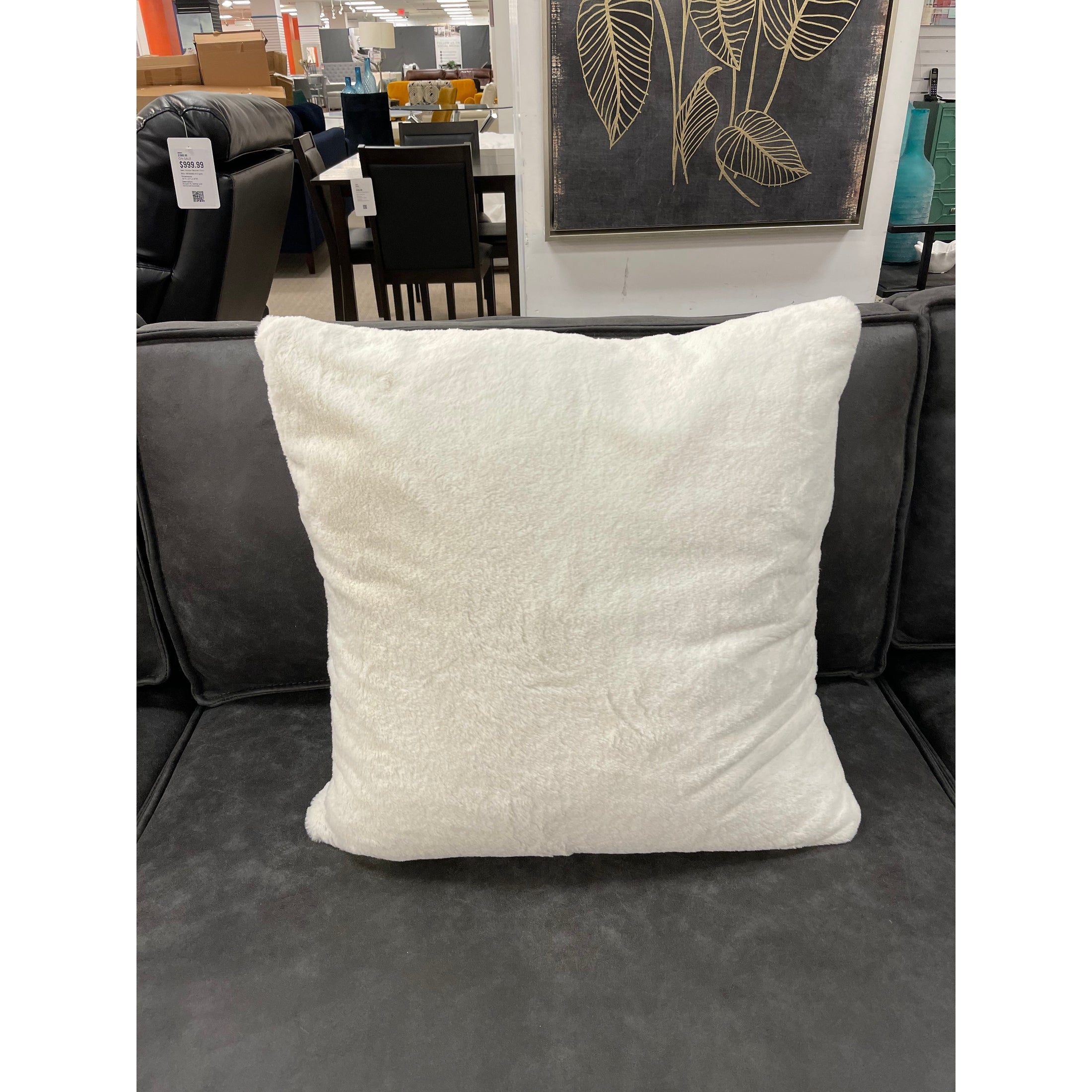 Feather Fabric Cushion - White