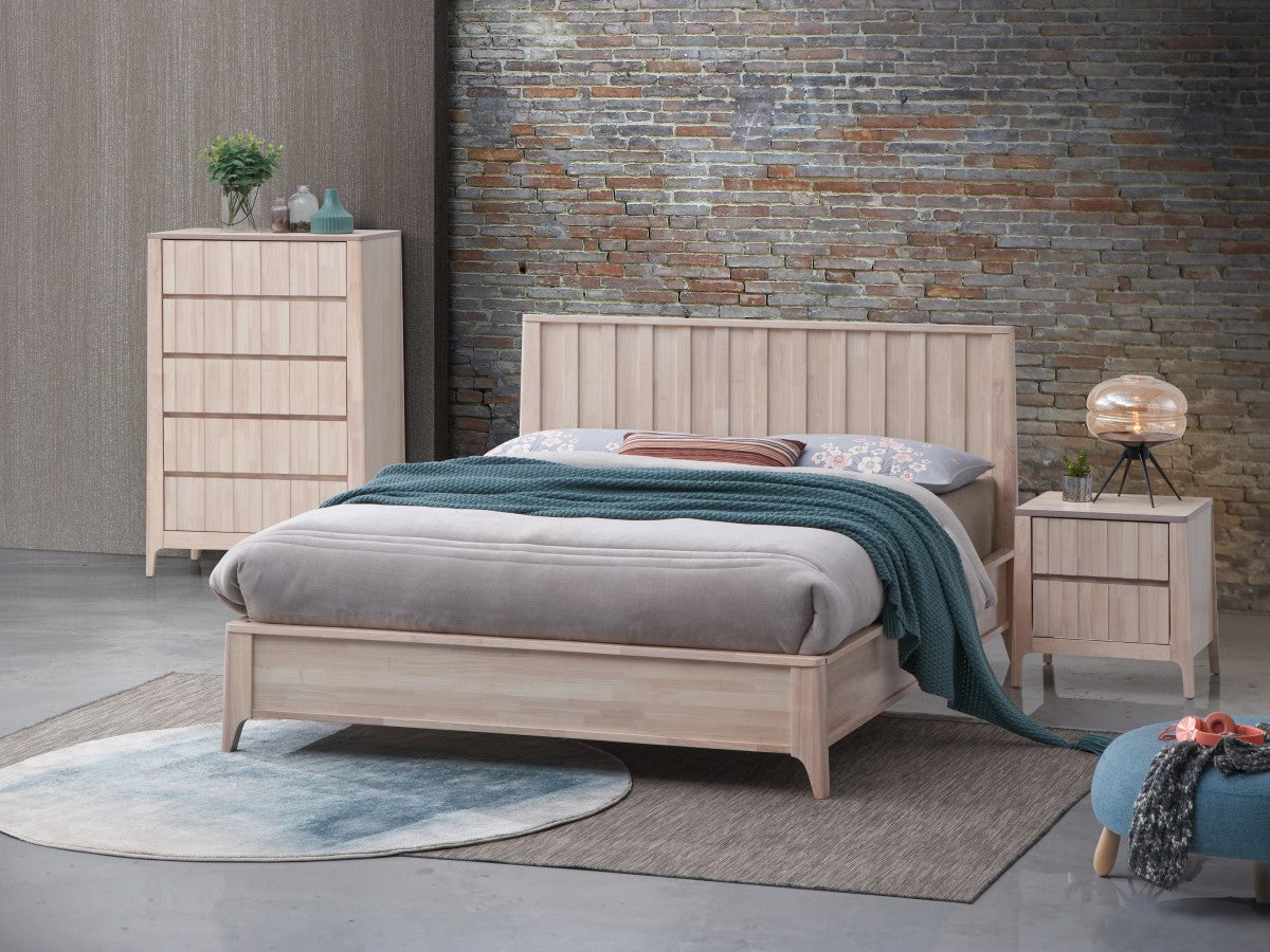 Stark Queen Platform Bed - Whitewash