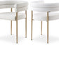 Brisa Fabric Dining Chair - Cream set of 2