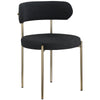 Ronda Boucle Fabric Dining Chair Brushed Brass - Black