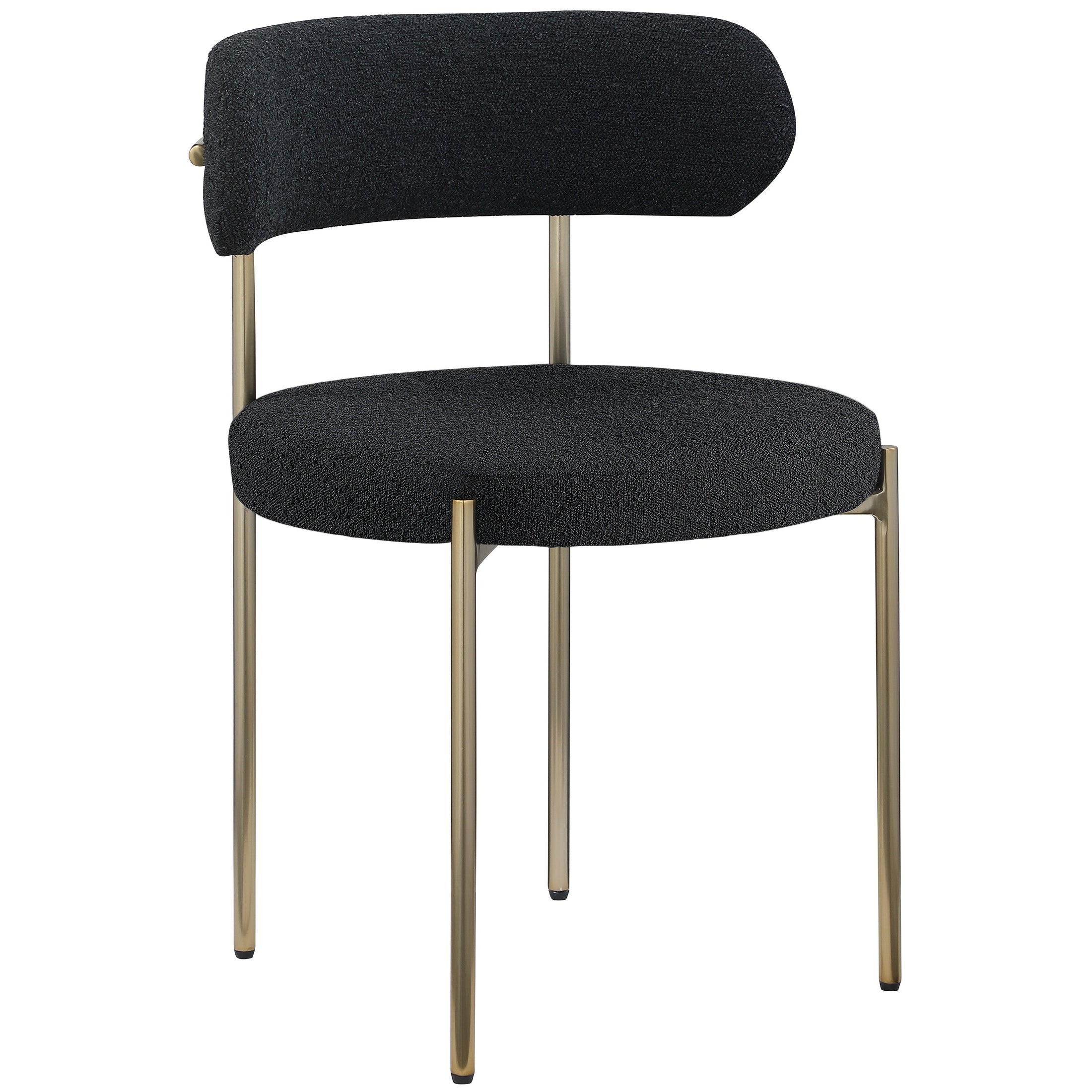 Ronda Boucle Fabric Dining Chair Brushed Brass