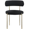 Ronda Boucle Fabric Dining Chair Brushed Brass - Black