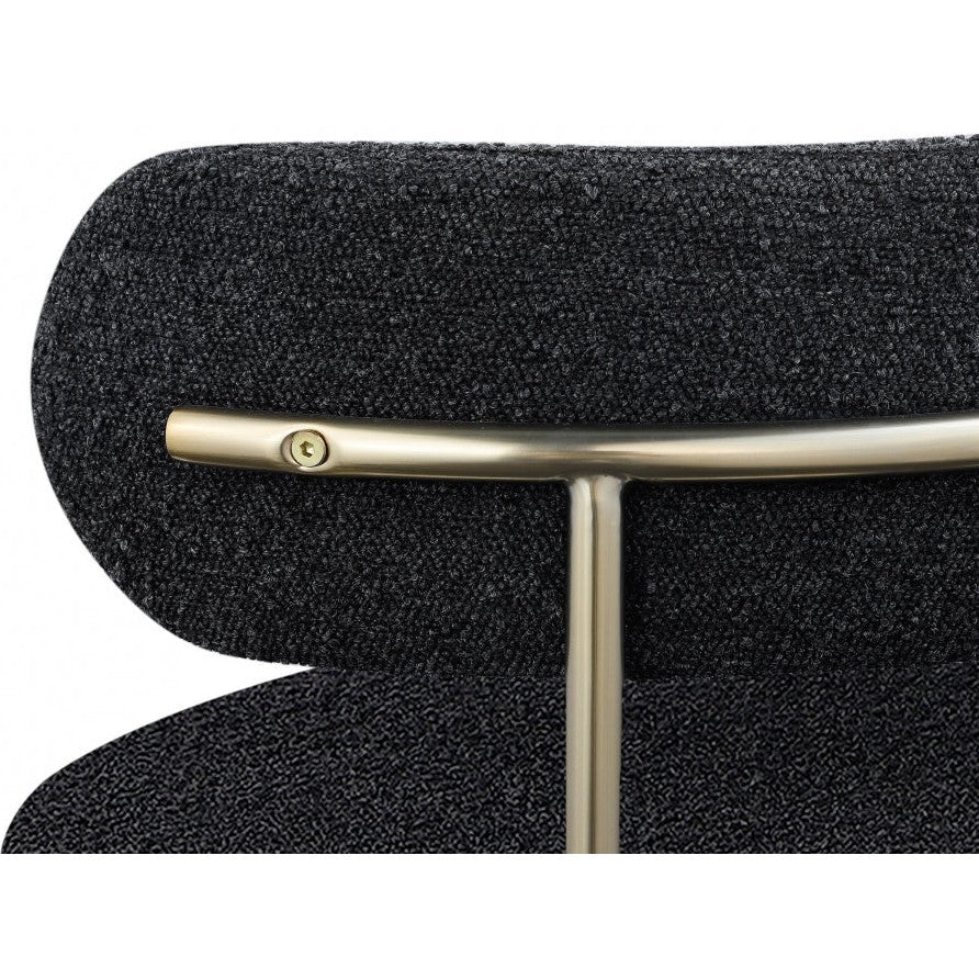 Ronda Boucle Fabric Dining Chair Brushed Brass