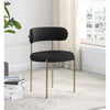 Ronda Boucle Fabric Dining Chair Brushed Brass - Black