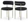 Ronda Boucle Fabric Dining Chair Brushed Brass - Black