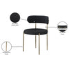 Ronda Boucle Fabric Dining Chair Brushed Brass - Black