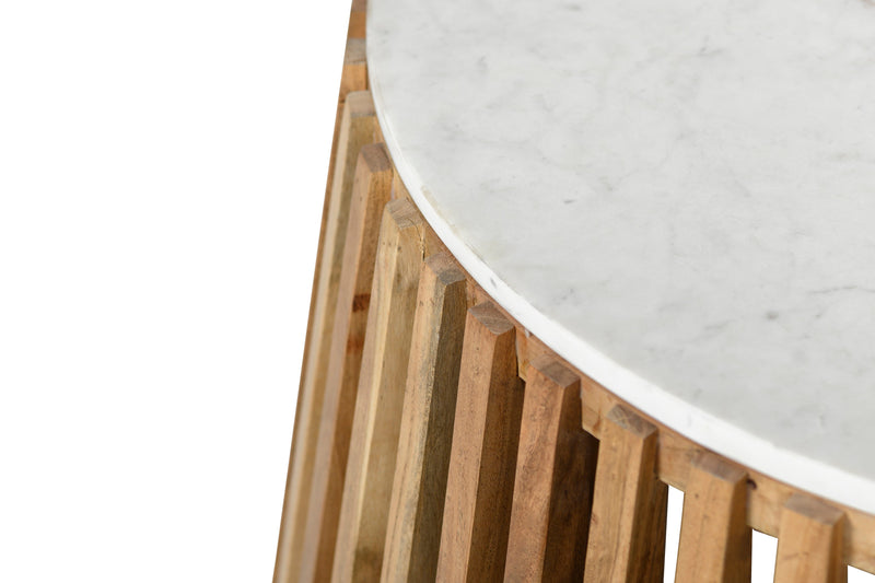 Alder Round Marble Coffee Table Natural