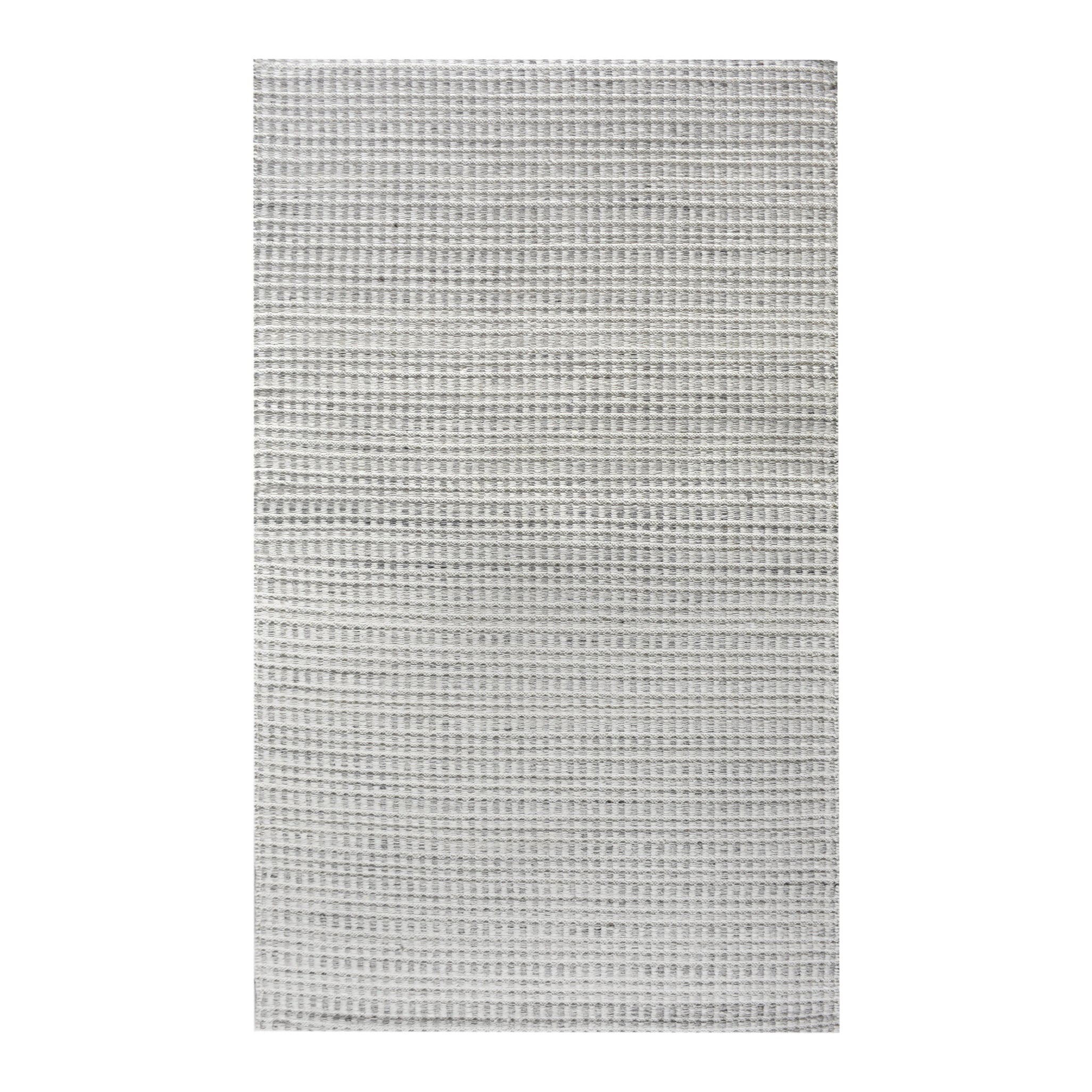 Caddie Handwoven Woolen Rug - Ivory/grey