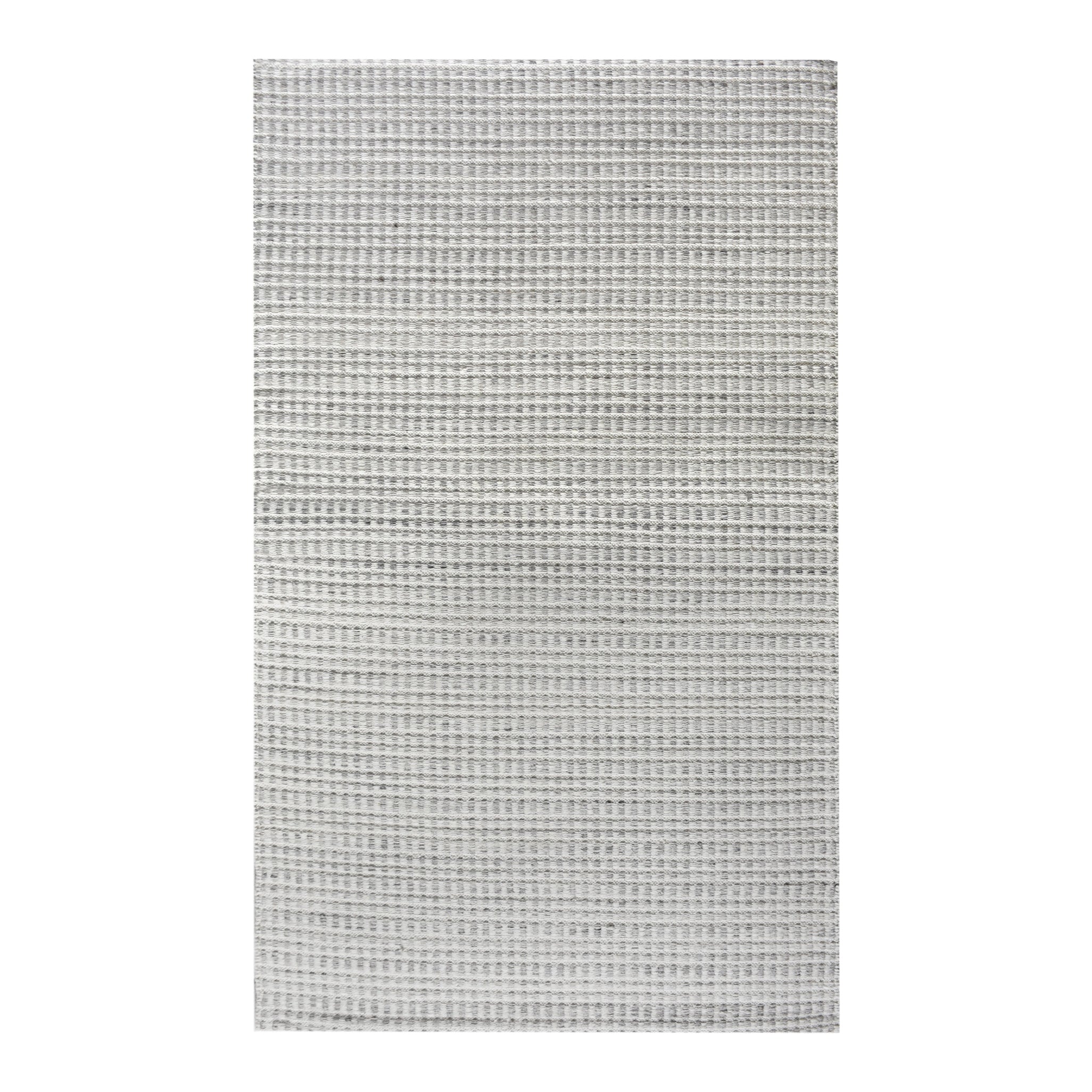 Caddie Handwoven Woolen Rug - Ivory/grey-thumbmail-1