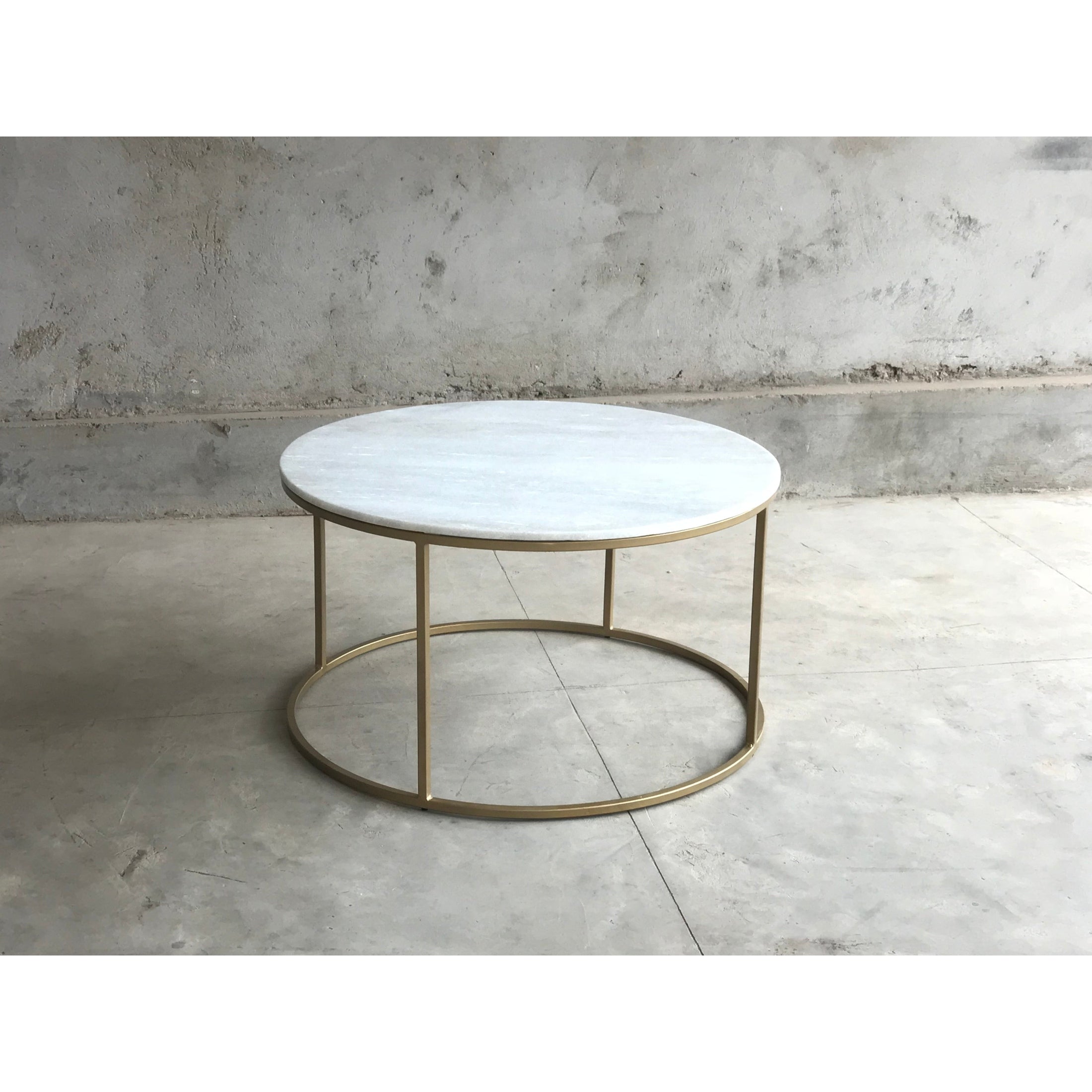 Tane Round Marble Coffee Table Brass Legs