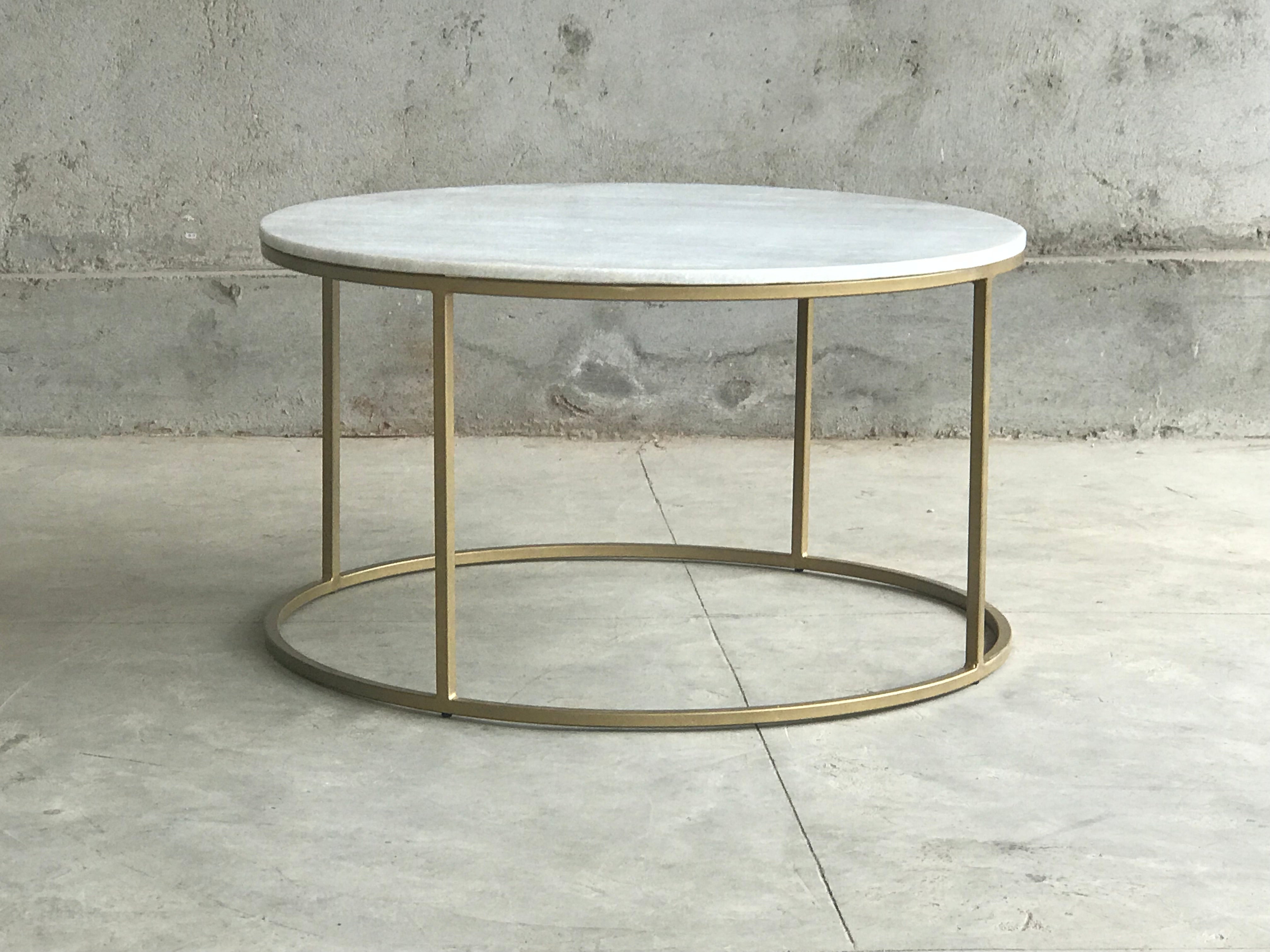 Tane Round Marble Coffee Table Brass Legs