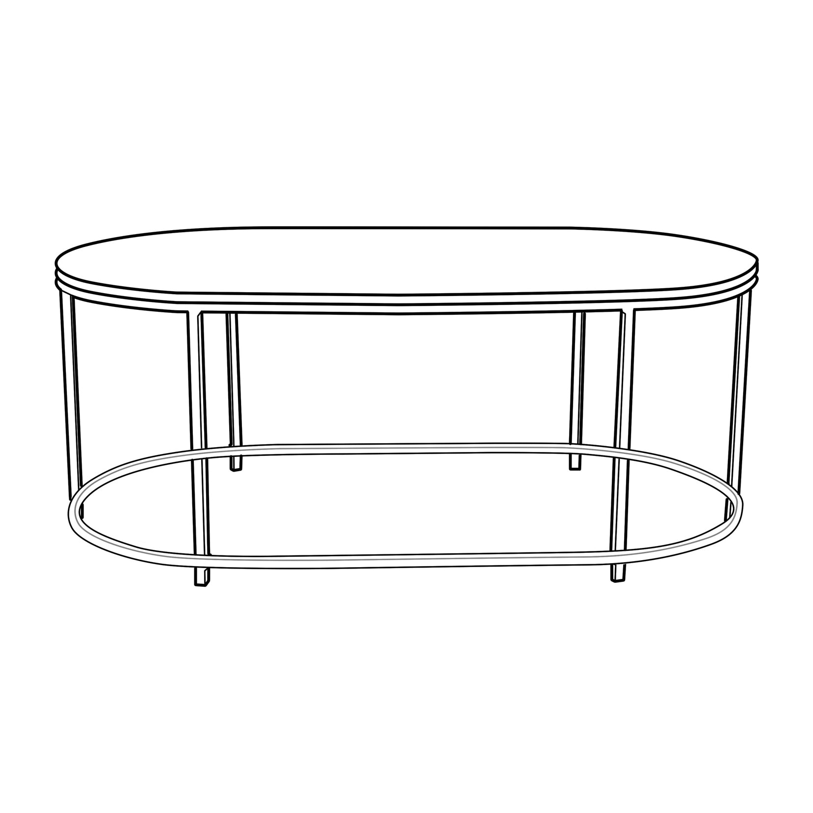 Tane Marble & Gold Oval Coffee Table