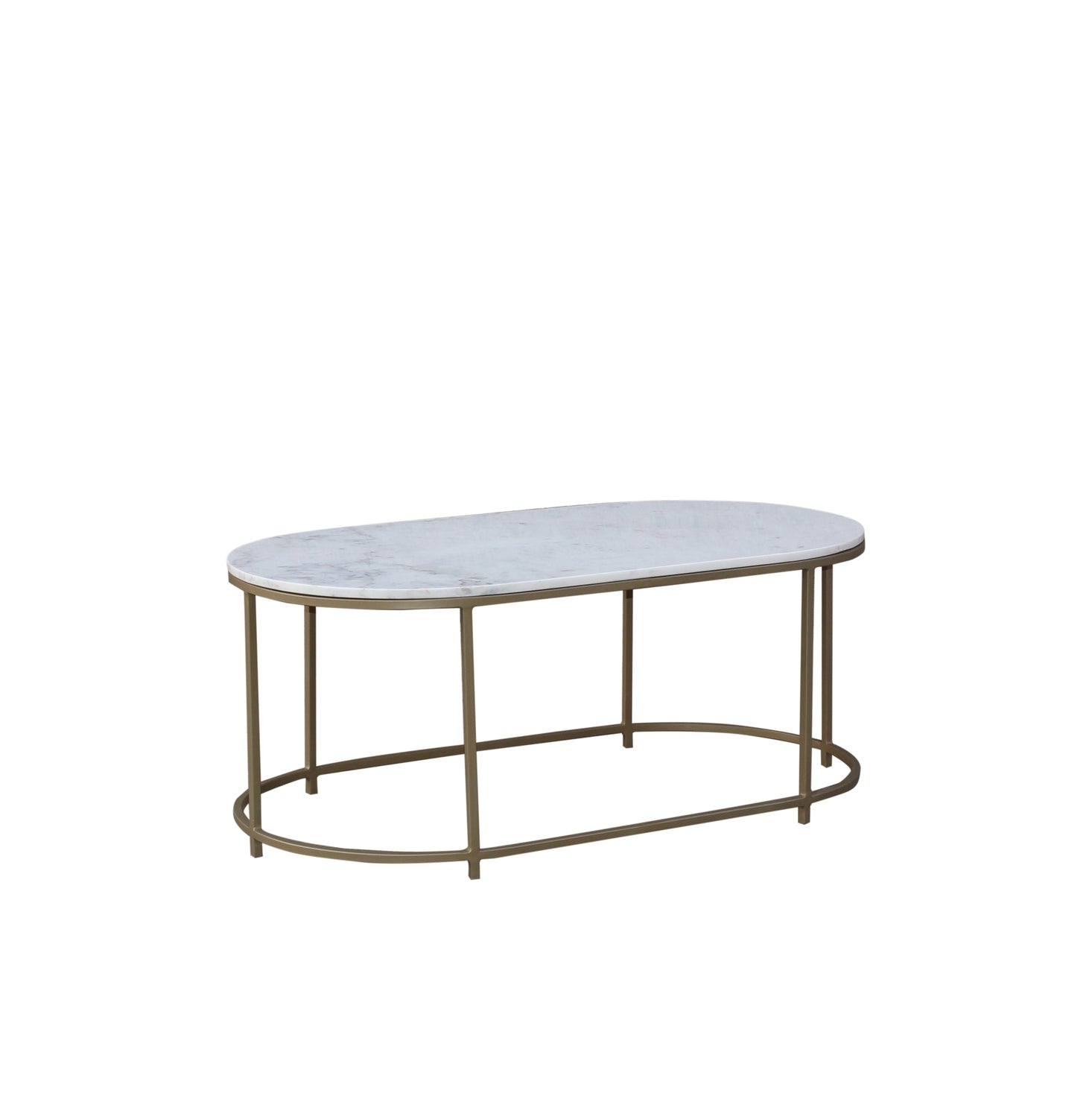 Tane Marble & Gold Oval Coffee Table