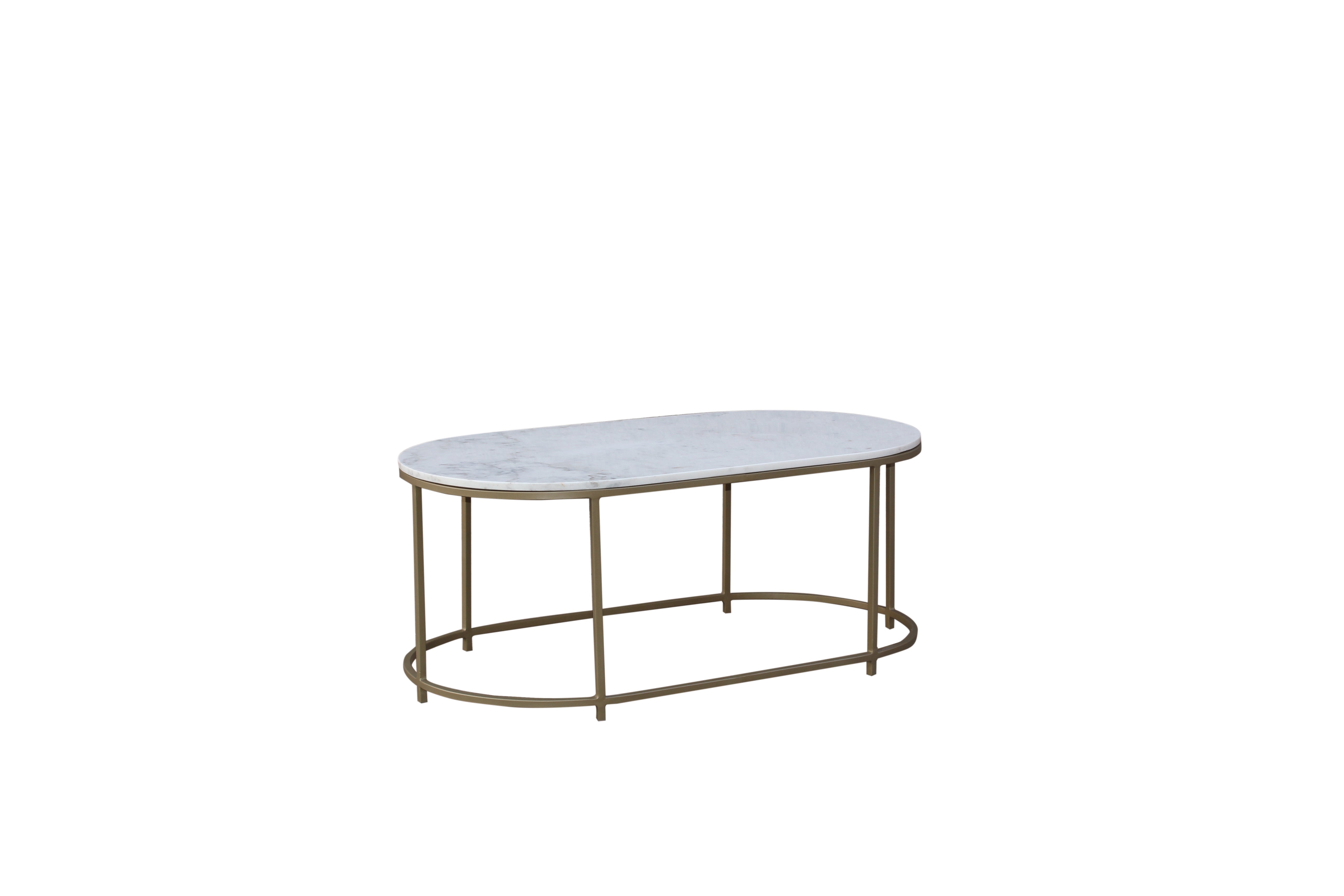 Tane Marble & Gold Oval Coffee Table