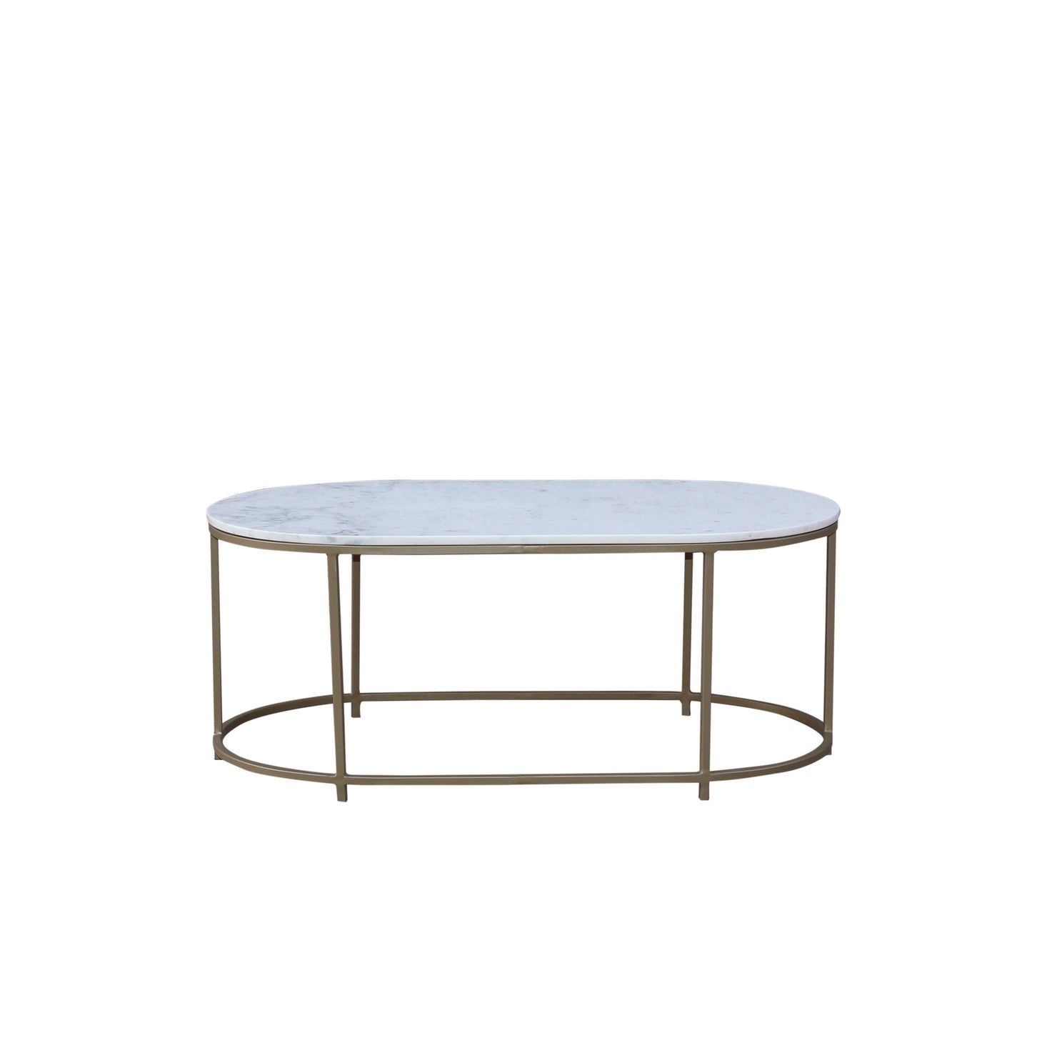 Tane Marble & Gold Oval Coffee Table