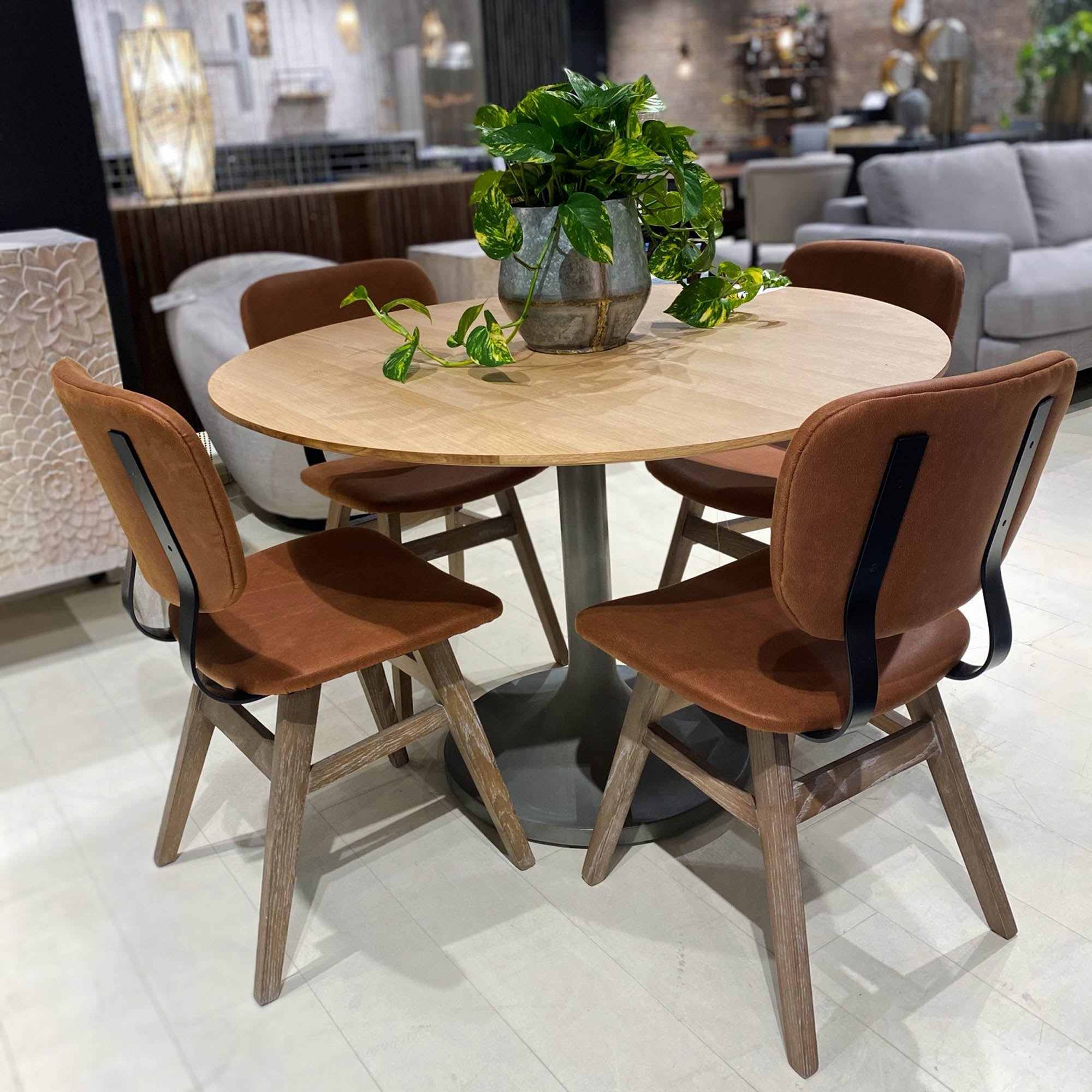 Denmark Dining Table with Wood Top