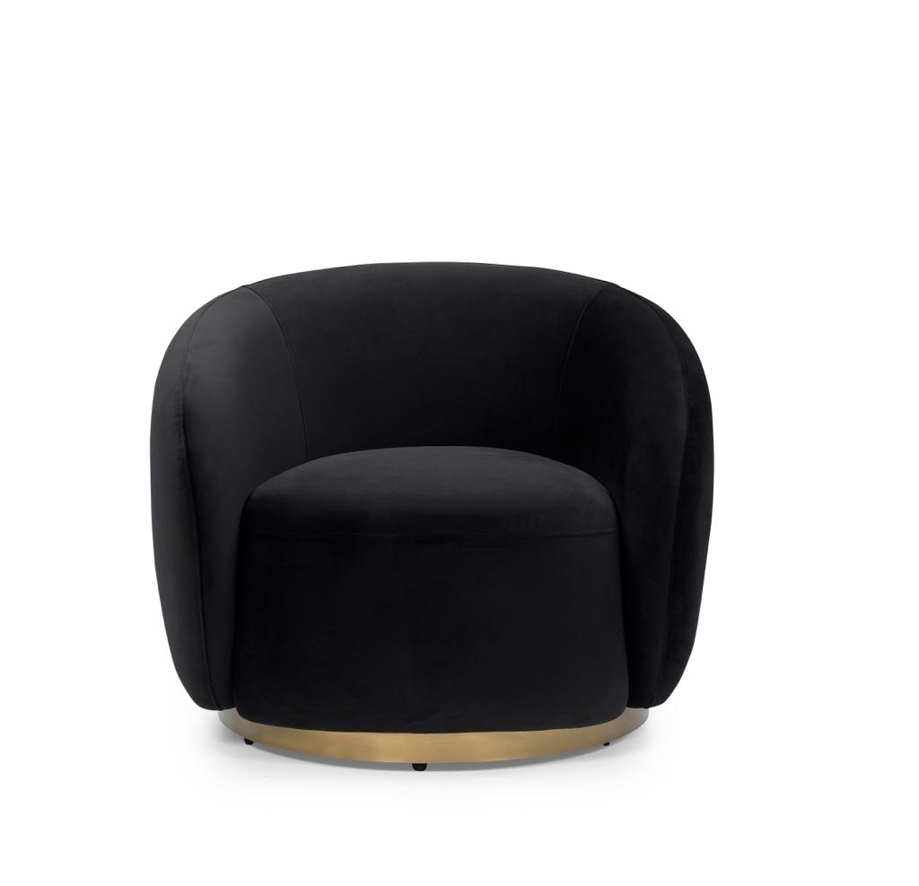 Greer Accent Chair - Velvet Black