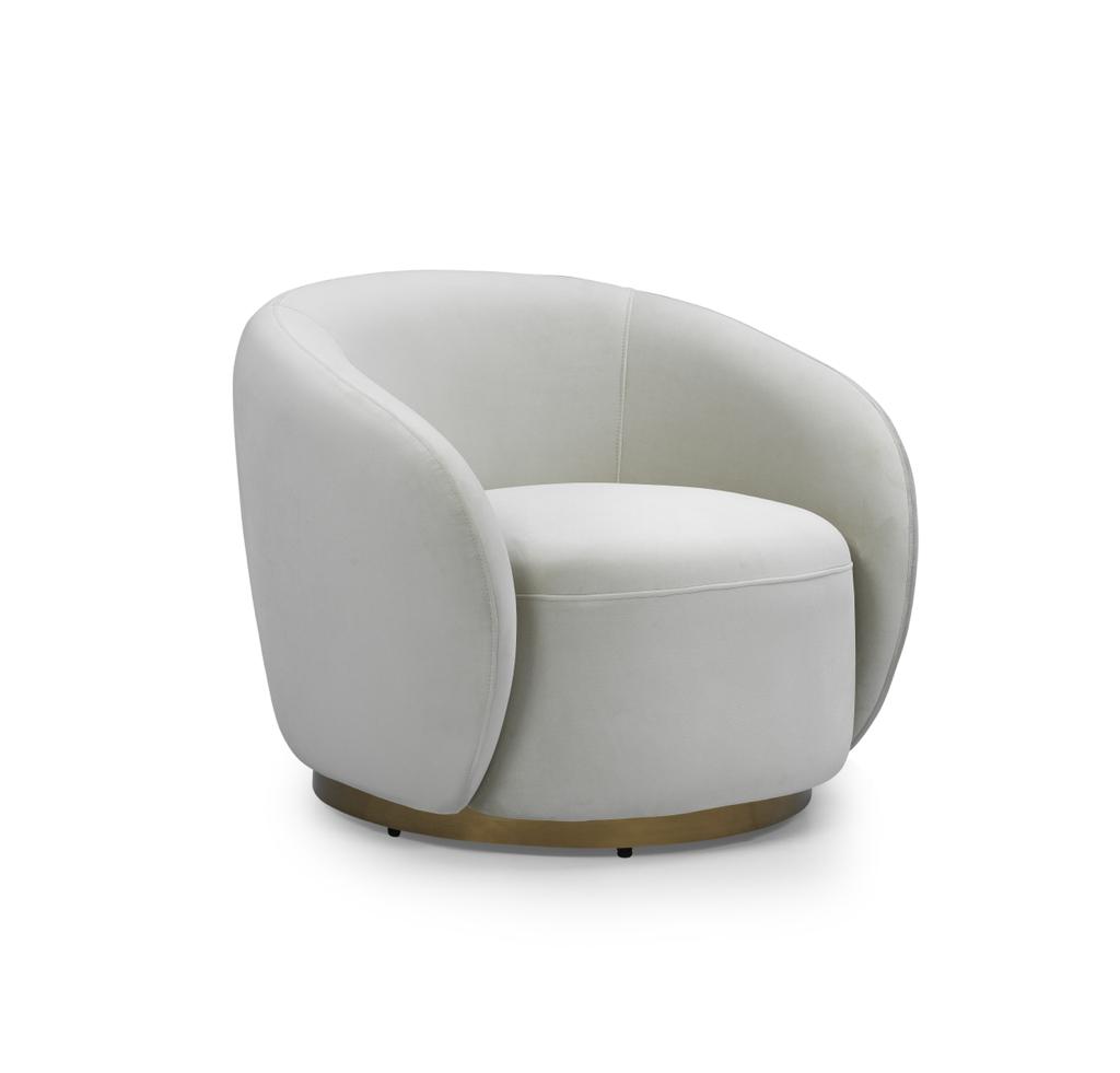 Greer Swivel Accent Chair Velvet Champagne