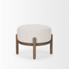 Alternate high-angle view showcasing the soft fabric seat nestled within the architectural wood frame