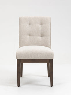 Jia Side Dining Chair with Wooden Legs & Adjustable Caps - Grey