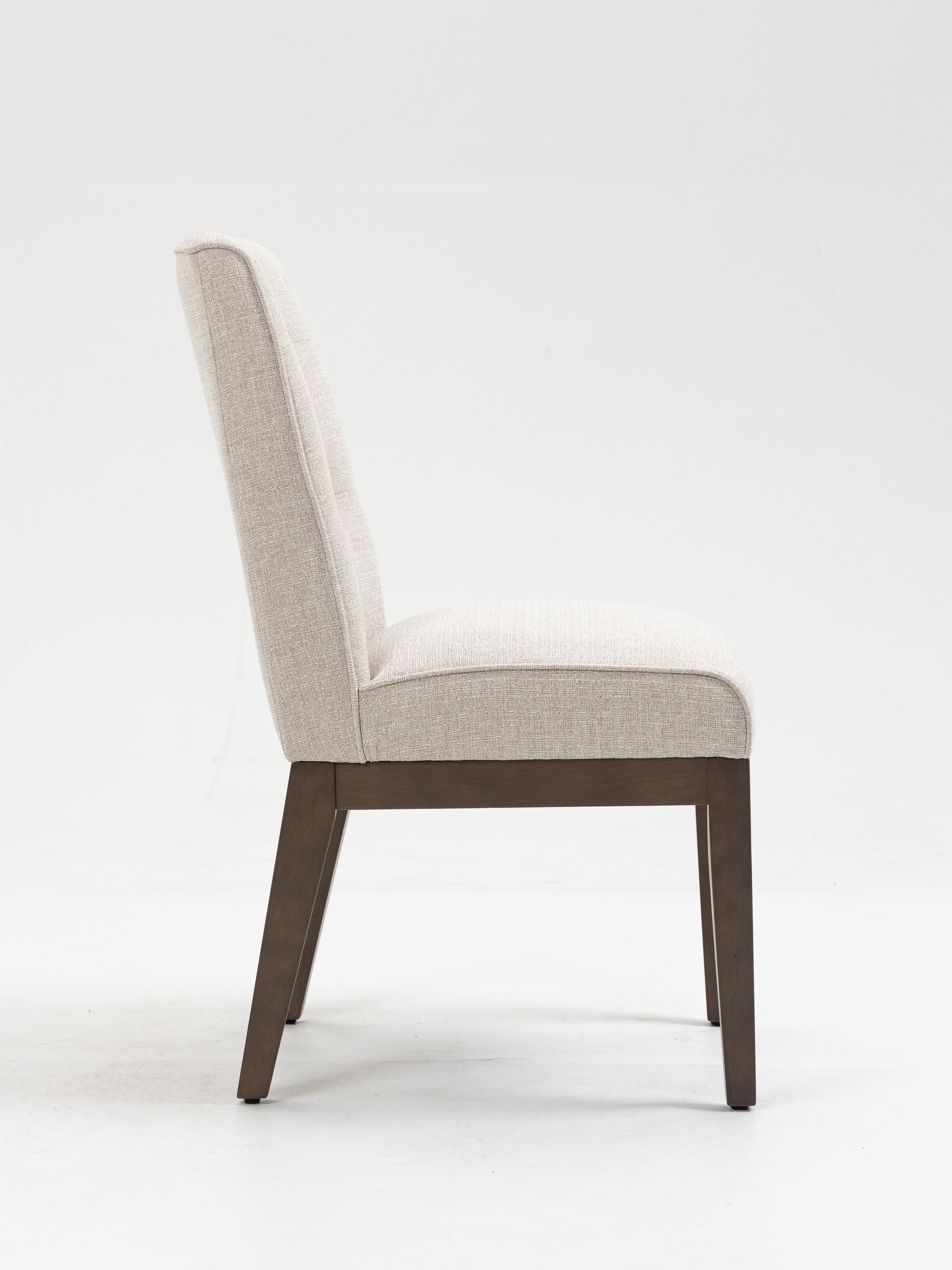 Jia Side Dining Chair with Wooden Legs & Adjustable Caps 