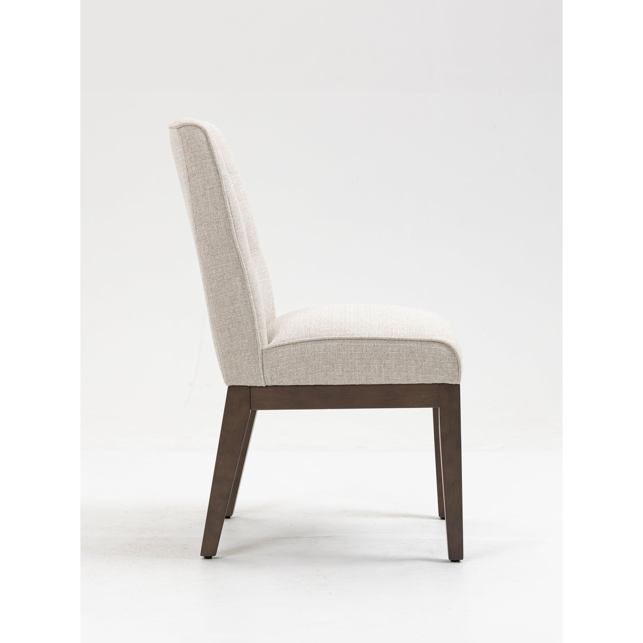 Jia Side Dining Chair with Wooden Legs & Adjustable Caps - Grey
