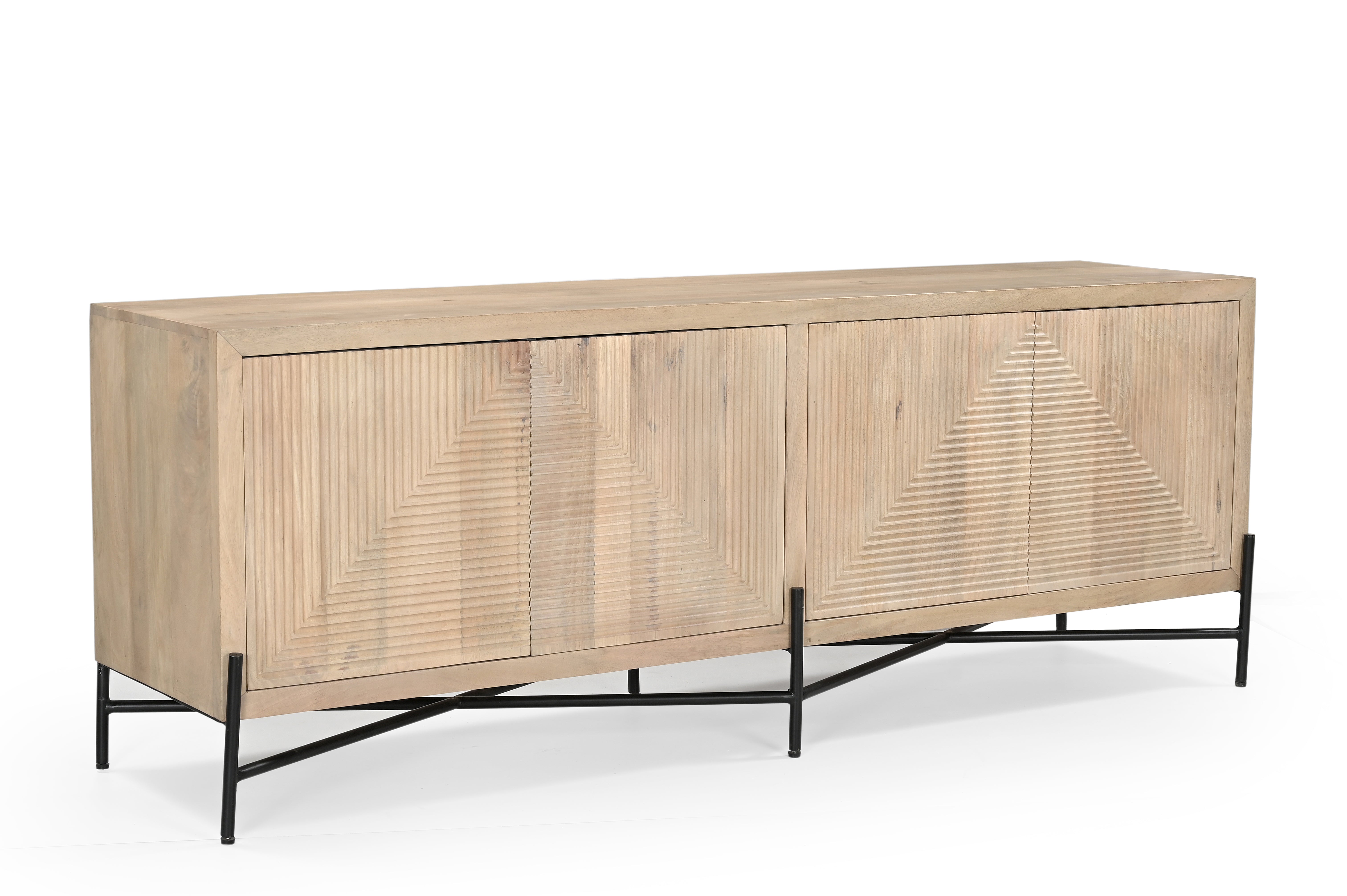 Briar Mango Wooden Sideboard with Iron Legs