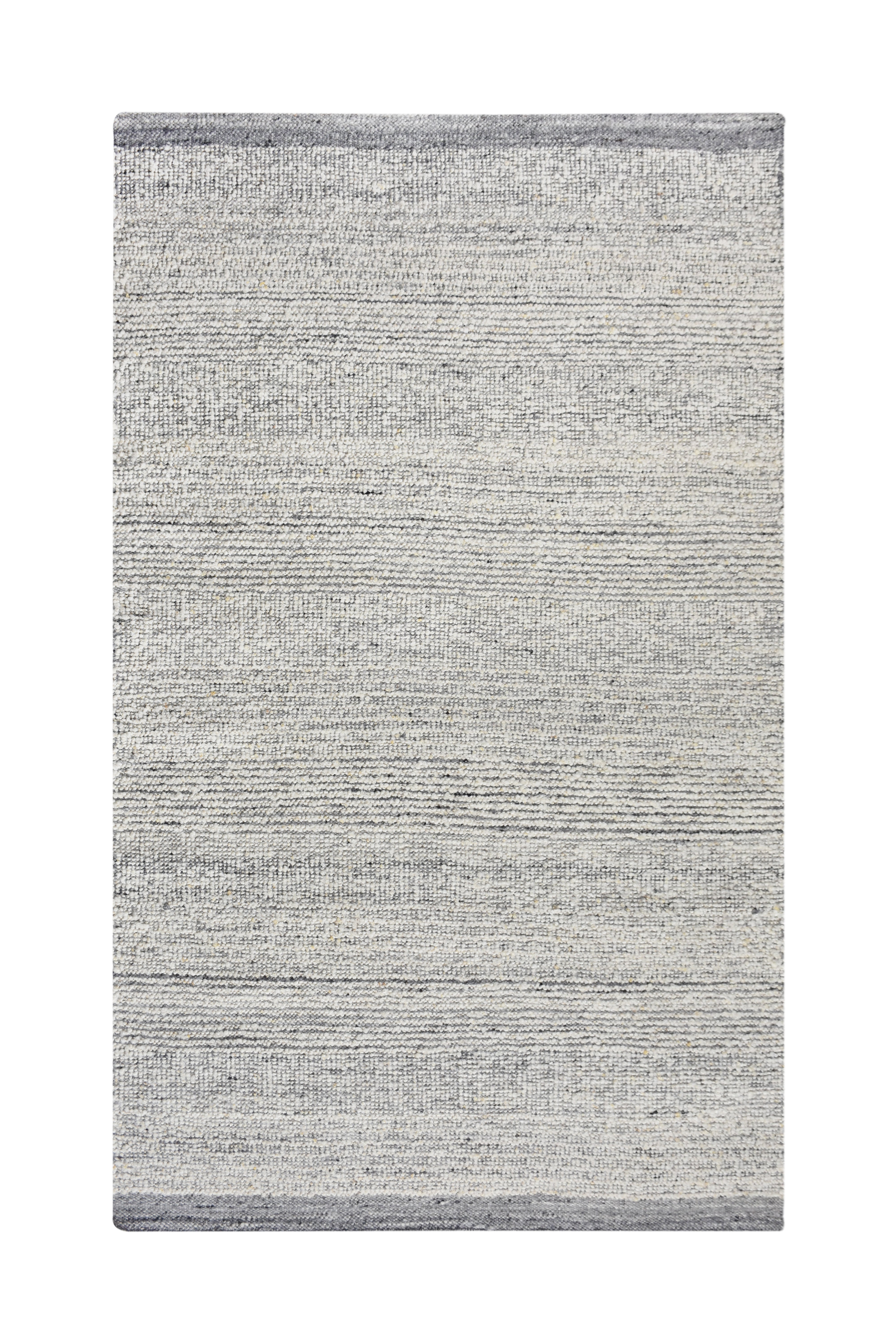 Ladrido Handwoven Woolen Rug - Ivory/grey