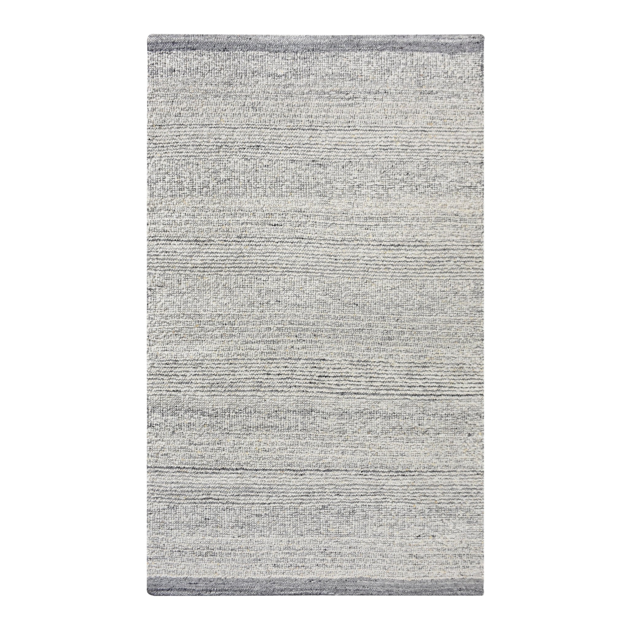 Ladrido Handwoven Woolen Rug - Ivory/grey