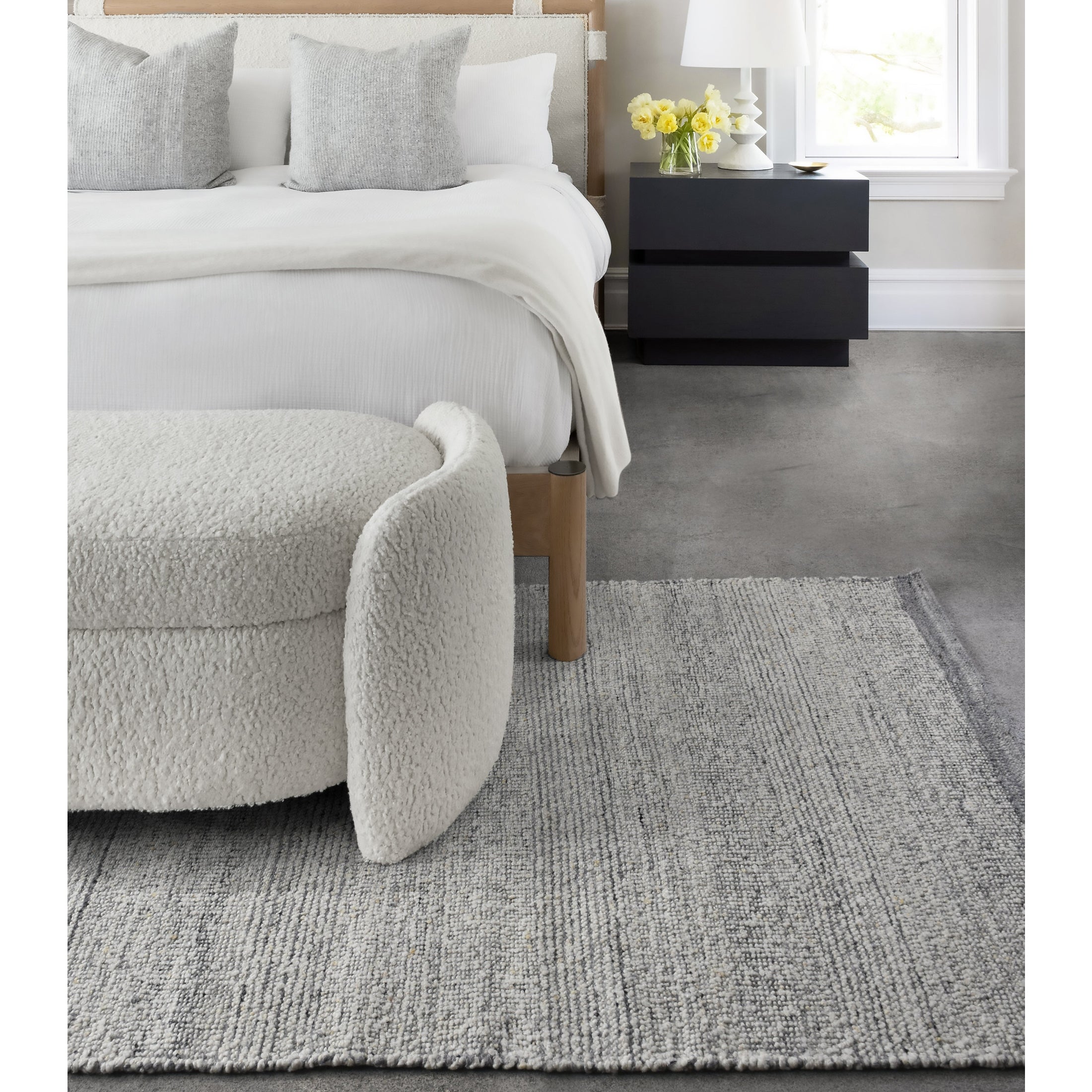 Ladrido Handwoven Woolen Rug - Ivory/grey-thumbmail-2