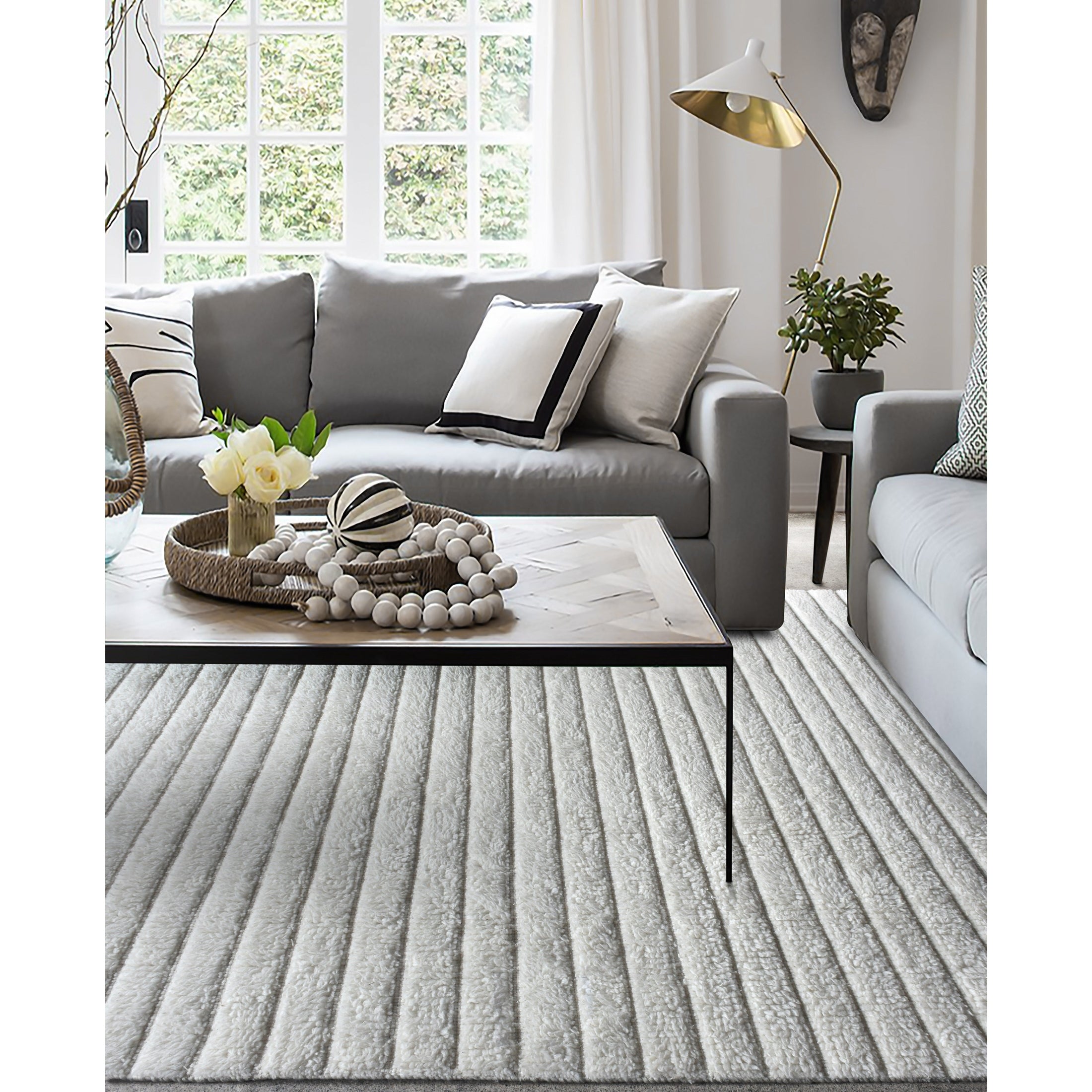 Lumot Handwoven Woolen Rug - Ivory-thumbmail-2