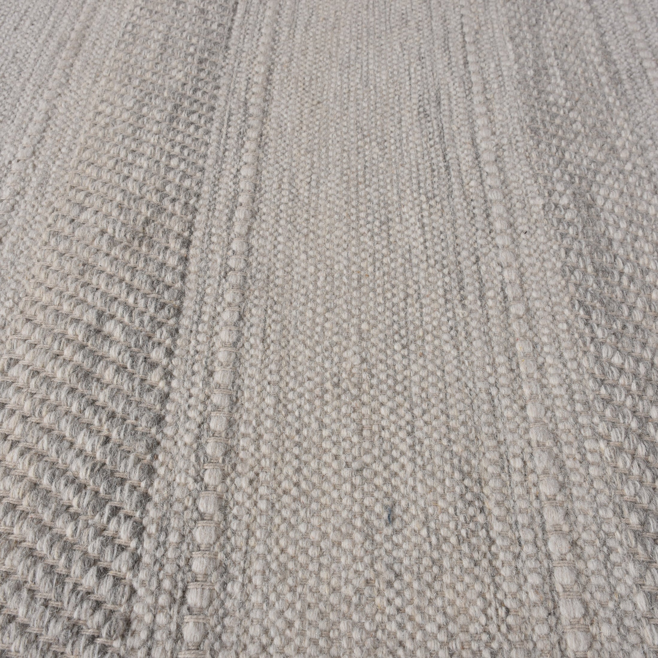 Mures Handwoven Woolen Rug - Ivory/light Grey-thumbmail-2