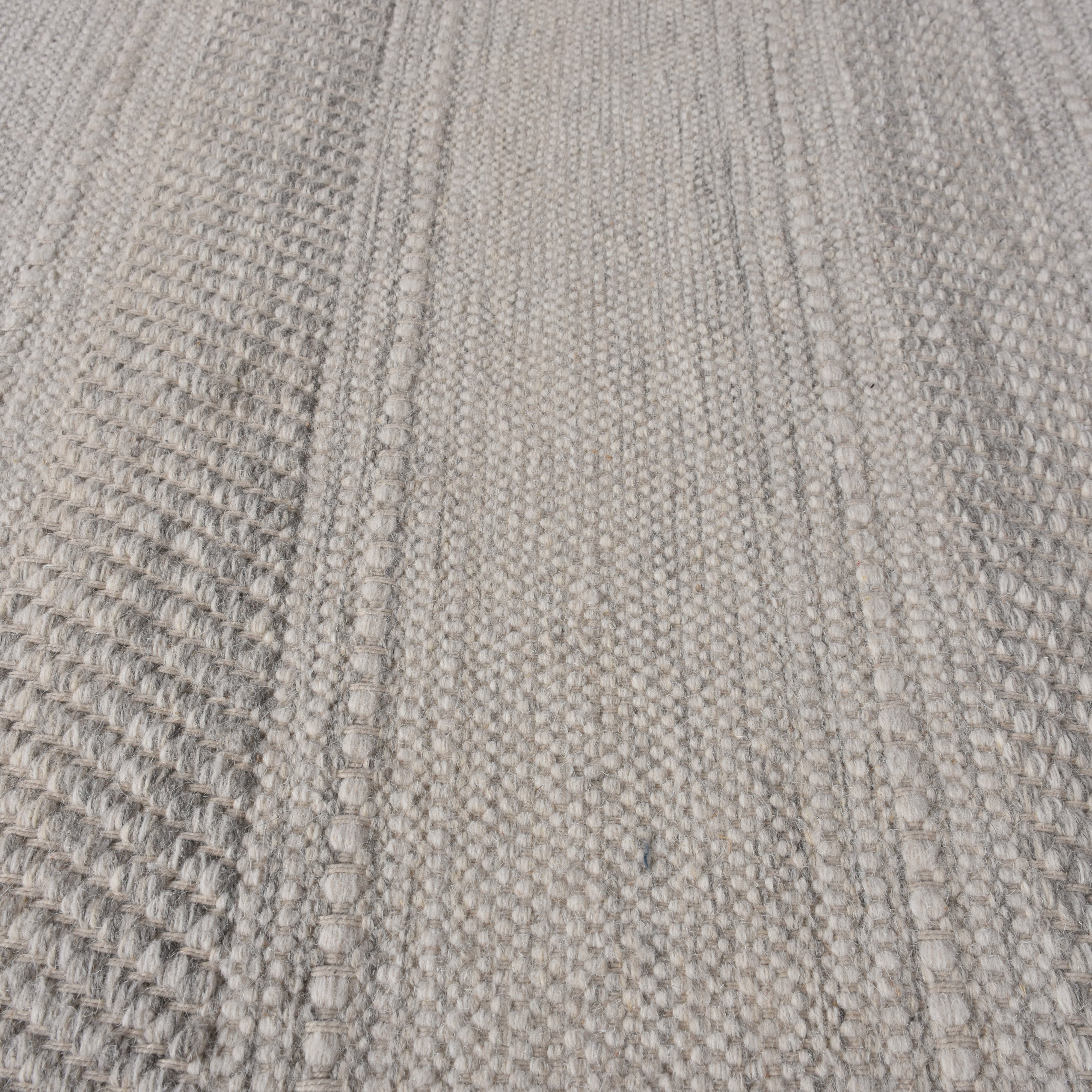 Mures Handwoven Woolen Rug - Ivory/light Grey