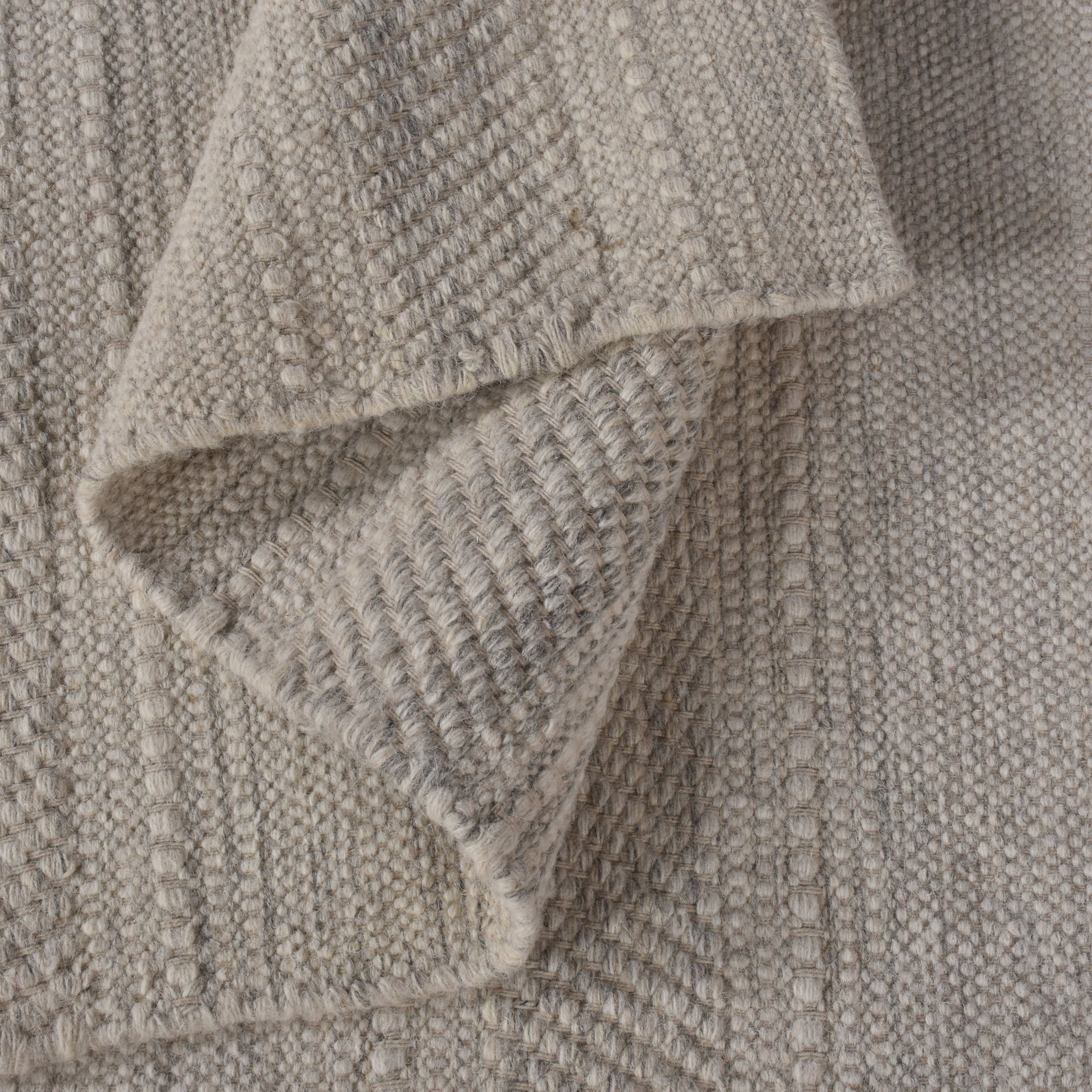 Mures Handwoven Woolen Rug - Ivory/light Grey-thumbmail-3