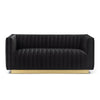 Elba Mid Century Loveseat - Velvet Black