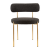 Ronda Boucle Fabric Dining Chair Brushed Brass - Black