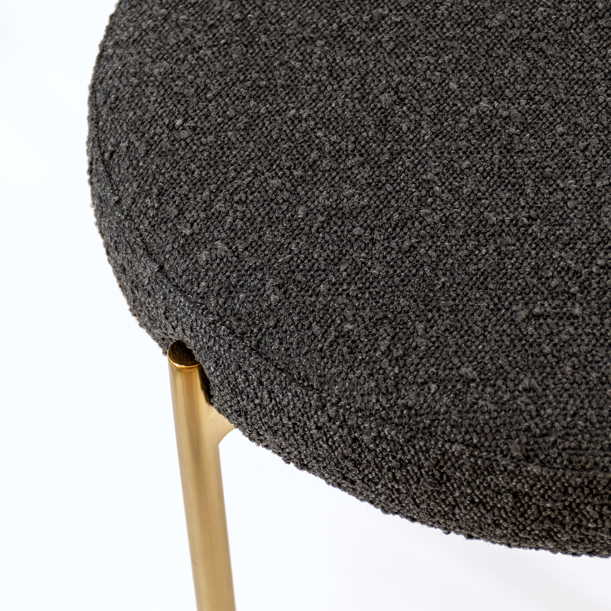Ronda Boucle Fabric Dining Chair Brushed Brass