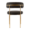 Ronda Boucle Fabric Dining Chair Brushed Brass - Black