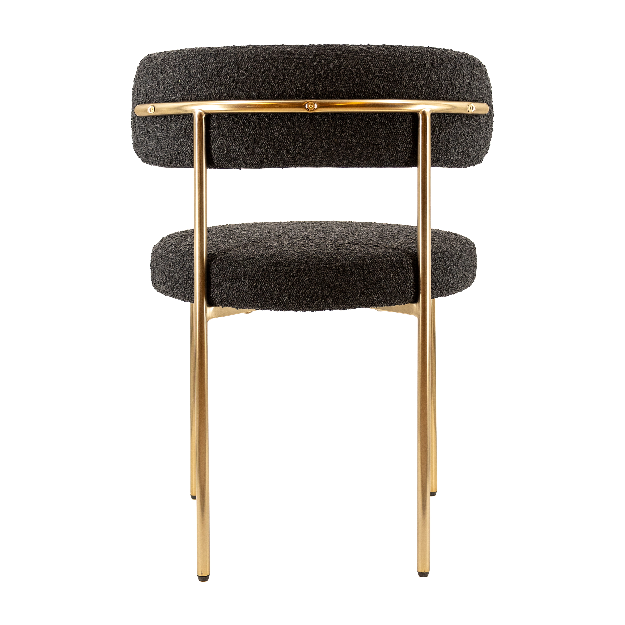 Ronda Boucle Fabric Dining Chair Brushed Brass